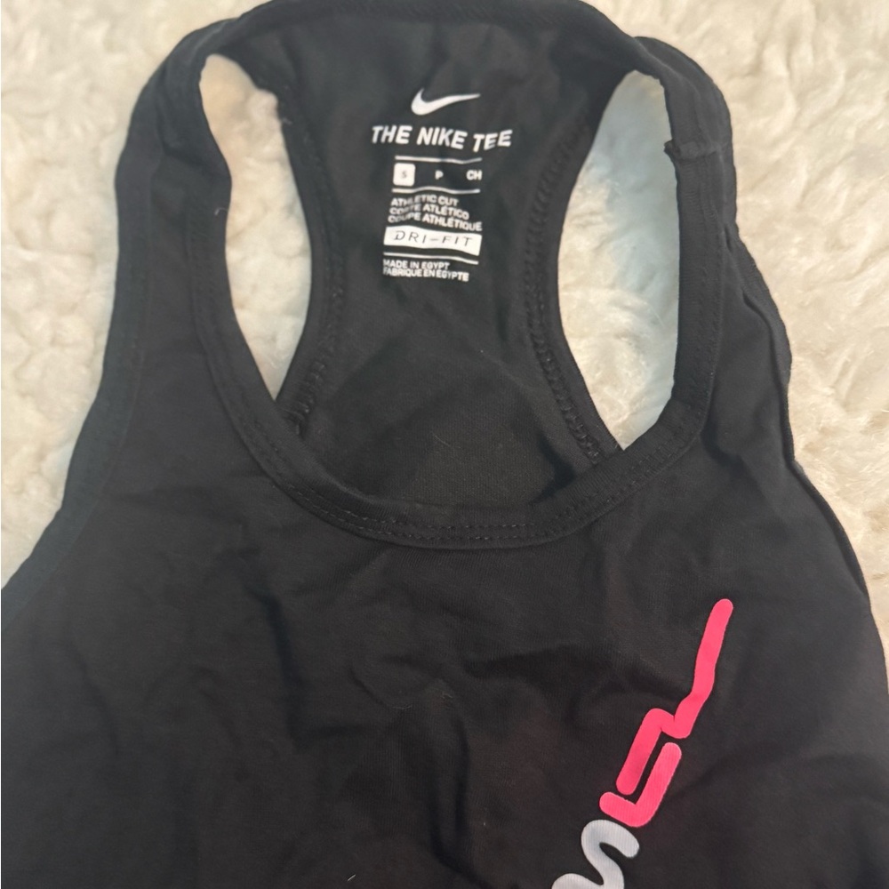 Nike Black Fitted Sleeveless Tank Top - Picture 2 of 3
